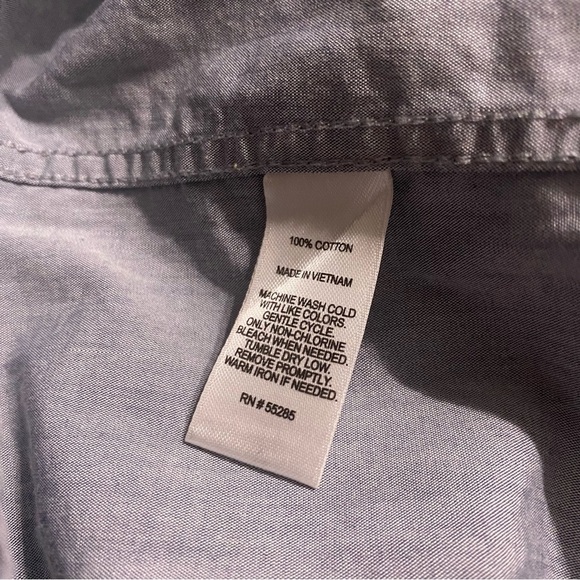 Express Gray Soft Wash Cotton Long Sleeve Button Down Shirt - Picture 5 of 5